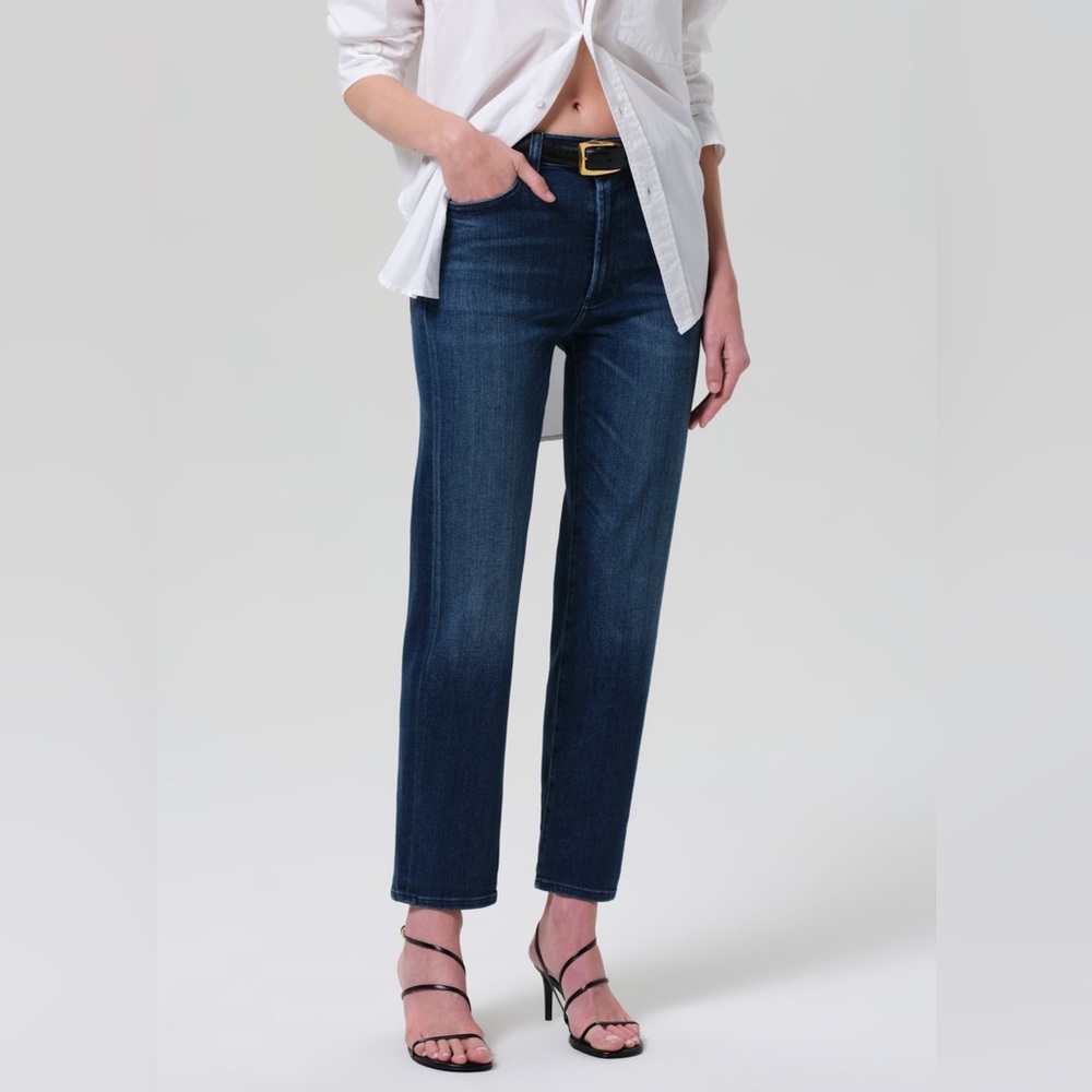 Citizens Of Humanity Dark Blue Low Rise Straight Leg Jeans
